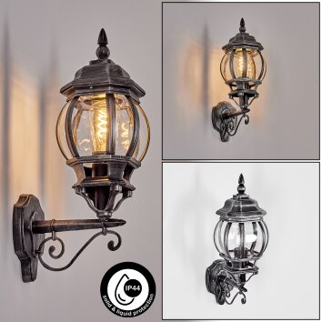 Lentua Lampada da parete per esterno, Applique Nero, Argento, 1-Luce