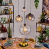 Koyoto Lampadario a sospensione, Lampada a sfera, Lampada a sospensione Ambrato, Chiaro, Grigio fumo, 4-Luci