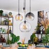 Koyoto Lampadario a sospensione, Lampada a sfera, Lampada a sospensione Ambrato, Chiaro, Grigio fumo, 4-Luci