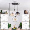 Koyoto Lampadario a sospensione, Lampada a sfera, Lampada a sospensione Ambrato, Chiaro, Grigio fumo, 4-Luci