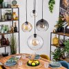 Koyoto Lampadario a sospensione, Lampada a sfera, Lampada a sospensione Ambrato, Chiaro, Grigio fumo, 4-Luci