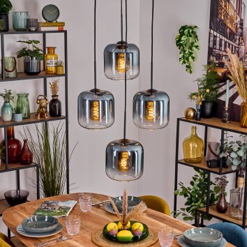 Lauden Lampadario a sospensione, Lampada a sfera, Lampada a sospensione Blu, Chiaro, 4-Luci