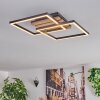Rivano Plafoniera LED Cromo, Aspetto del legno, Nero, 1-Luce