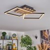 Rivano Plafoniera LED Cromo, Aspetto del legno, Nero, 1-Luce