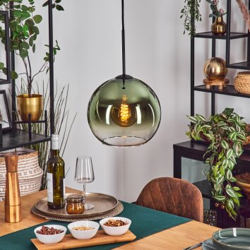Koyoto Lampadario a sospensione, Lampada a sfera, Lampada a sospensione 25 cm Verde, Chiaro, 1-Luce