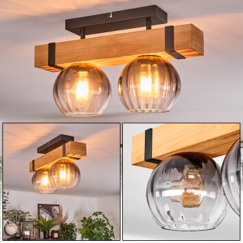 Sernadelo Plafoniera, Lampada a sfera Écru, Nero, 2-Luci