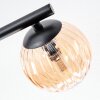 Chehalis Plafoniera, Lampada a sfera Ambrato, Chiaro, Grigio fumo, 3-Luci