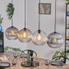 Koyoto Lampadario a sospensione, Lampada a sfera, Lampada a sospensione Ambrato, Chiaro, Grigio fumo, 4-Luci