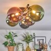 Chehalis Plafoniera, Lampada a sfera Blu, Cromo, Verde, Ramato, Grigio fumo, 5-Luci