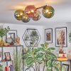 Chehalis Plafoniera, Lampada a sfera Blu, Cromo, Verde, Ramato, Grigio fumo, 5-Luci