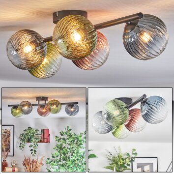 Chehalis Plafoniera, Lampada a sfera Blu, Verde, Chiaro, Ramato, 5-Luci