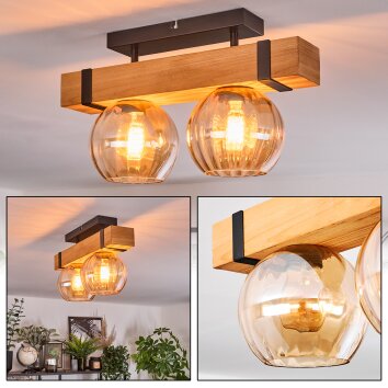 Sernadelo Plafoniera, Lampada a sfera Écru, Nero, 2-Luci