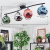 Ripoll Plafoniera, Lampada a sfera Blu, Cromo, Verde, Ramato, Grigio fumo, 4-Luci