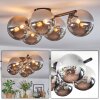 Chehalis Plafoniera, Lampada a sfera Cromo, Grigio fumo, 5-Luci