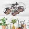 Chehalis Plafoniera, Lampada a sfera Cromo, Grigio fumo, 5-Luci