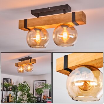 Sernadelo Plafoniera, Lampada a sfera Écru, Nero, 2-Luci