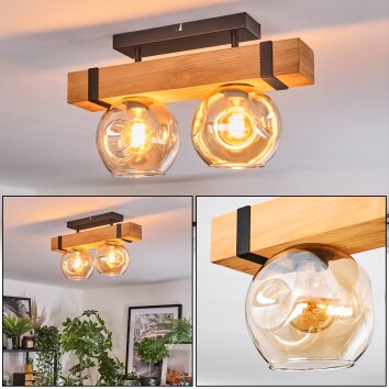 Sernadelo Plafoniera, Lampada a sfera Écru, Nero, 2-Luci