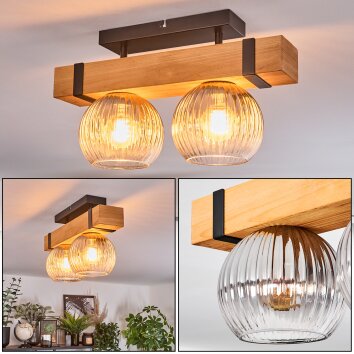 Sernadelo Plafoniera, Lampada a sfera Écru, Nero, 2-Luci