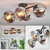 Koyoto Plafoniera, Lampada a sfera Cromo, Chiaro, Grigio fumo, 4-Luci