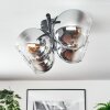 Koyoto Plafoniera, Lampada a sfera Cromo, Chiaro, Grigio fumo, 4-Luci