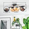 Koyoto Plafoniera, Lampada a sfera Ambrato, Cromo, Grigio fumo, 4-Luci