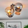 Koyoto Plafoniera, Lampada a sfera Ambrato, Cromo, Grigio fumo, 4-Luci