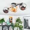 Koyoto Plafoniera, Lampada a sfera Ambrato, Cromo, Grigio fumo, 4-Luci