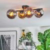 Koyoto Plafoniera, Lampada a sfera Cromo, Oro, Chiaro, Ramato, Grigio fumo, 4-Luci