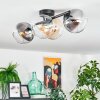 Koyoto Plafoniera, Lampada a sfera Ambrato, Chiaro, Grigio fumo, 4-Luci
