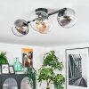 Koyoto Plafoniera, Lampada a sfera Ambrato, Chiaro, Grigio fumo, 4-Luci