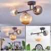 Chehalis Plafoniera, Lampada a sfera Ambrato, Chiaro, Grigio fumo, 3-Luci