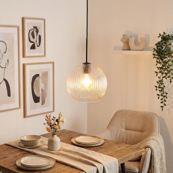 Koyoto Lampadario a sospensione, Lampada a sfera, Lampada a sospensione 25 cm Chiaro, 1-Luce