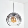 Koyoto Lampadario a sospensione, Lampada a sfera, Lampada a sospensione Chiaro, Grigio fumo, 1-Luce