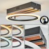 Galen Plafoniera LED Aspetto del legno, Nero, 1-Luce
