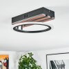Galen Plafoniera LED Aspetto del legno, Nero, 1-Luce