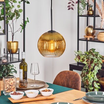 Koyoto Lampadario a sospensione, Lampada a sfera, Lampada a sospensione 20 cm Oro, Chiaro, 1-Luce