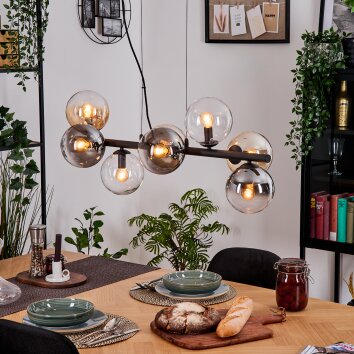 Gastor Lampadario a sospensione, Lampada a sfera, Lampada a sospensione Ambrato, Chiaro, Grigio fumo, 8-Luci