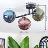 Chehalis Plafoniera, Lampada a sfera Blu, Verde, Ramato, 3-Luci