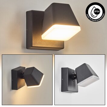 Fanel Lampada da parete per esterno, Applique, Faretto da parete LED Antracite, 1-Luce