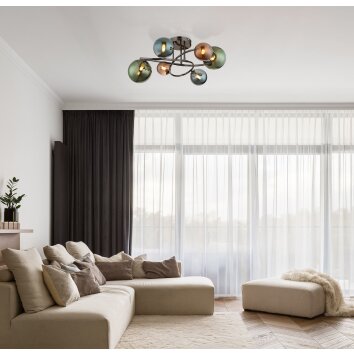 Illuminazione Globo Lighting Riha Plafoniera Grigio, 6-Luci