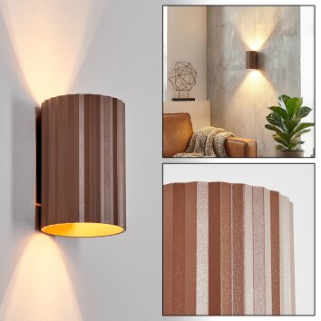 Fonir Lampade Up & Down, Applique Marrone, 1-Luce