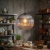 Koyoto Lampadario a sospensione, Lampada a sfera, Lampada a sospensione Chiaro, Grigio fumo, 1-Luce