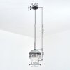 Koyoto Lampadario a sospensione, Lampada a sfera, Lampada a sospensione Chiaro, Grigio fumo, 1-Luce