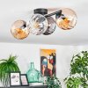 Koyoto Plafoniera, Lampada a sfera Ambrato, Chiaro, Grigio fumo, 4-Luci