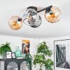 Koyoto Plafoniera, Lampada a sfera Ambrato, Chiaro, Grigio fumo, 4-Luci