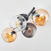 Koyoto Plafoniera, Lampada a sfera Ambrato, Chiaro, Grigio fumo, 4-Luci