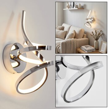 Lunor Applique, Faretto da parete LED Cromo, 1-Luce