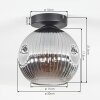 Ripoll Plafoniera, Lampada a sfera Grigio fumo, 1-Luce