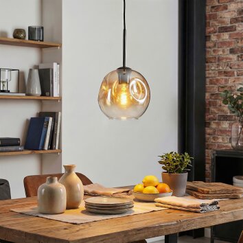 Ripoll Lampadario a sospensione, Lampada a sfera, Lampada a sospensione Ambrato, Chiaro, 1-Luce