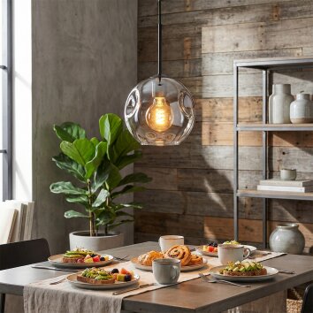 Ripoll Lampadario a sospensione, Lampada a sfera, Lampada a sospensione Chiaro, Grigio fumo, 1-Luce